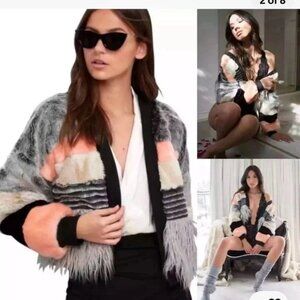 Young Fabulous & Broke Faux Fur Open Tokyo Jacket Sz S/M YFB